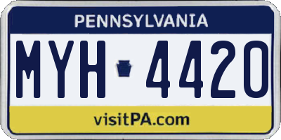 PA license plate MYH4420