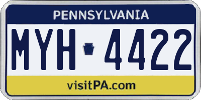 PA license plate MYH4422