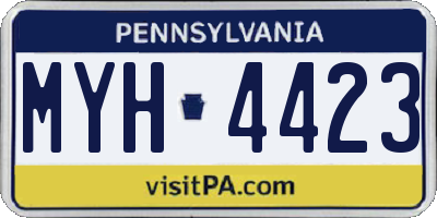 PA license plate MYH4423