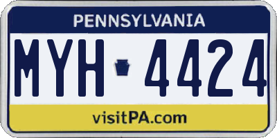 PA license plate MYH4424