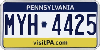 PA license plate MYH4425