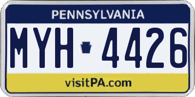 PA license plate MYH4426