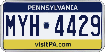 PA license plate MYH4429