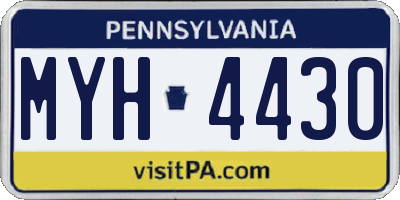 PA license plate MYH4430