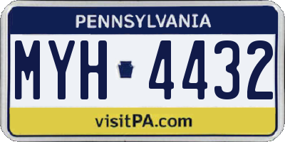 PA license plate MYH4432