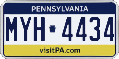 PA license plate MYH4434