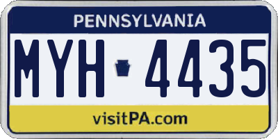 PA license plate MYH4435