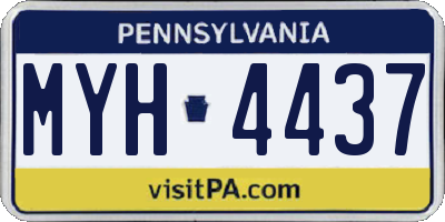 PA license plate MYH4437