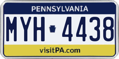 PA license plate MYH4438