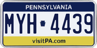 PA license plate MYH4439