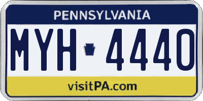 PA license plate MYH4440