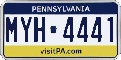 PA license plate MYH4441