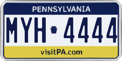 PA license plate MYH4444