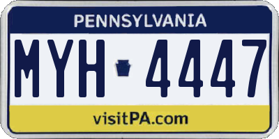 PA license plate MYH4447