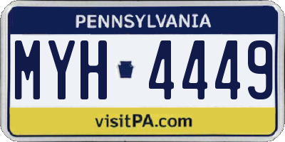PA license plate MYH4449