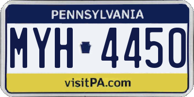 PA license plate MYH4450