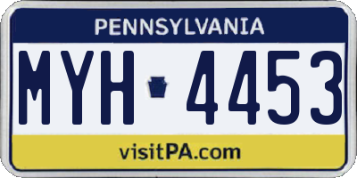 PA license plate MYH4453