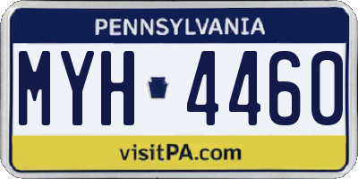 PA license plate MYH4460