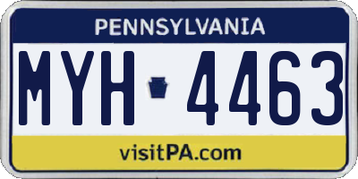 PA license plate MYH4463
