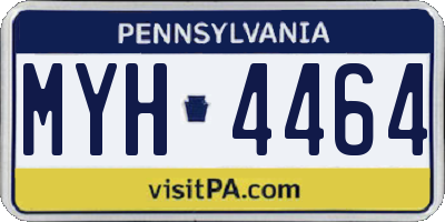 PA license plate MYH4464