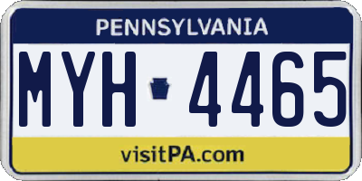 PA license plate MYH4465