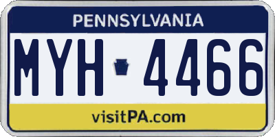 PA license plate MYH4466