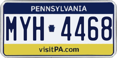 PA license plate MYH4468
