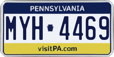PA license plate MYH4469
