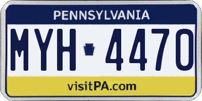 PA license plate MYH4470