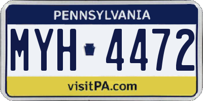 PA license plate MYH4472