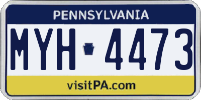 PA license plate MYH4473