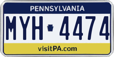 PA license plate MYH4474