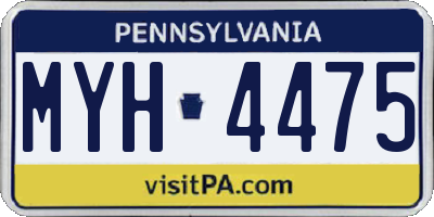 PA license plate MYH4475