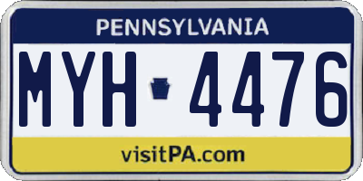PA license plate MYH4476