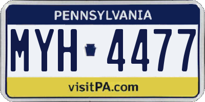 PA license plate MYH4477