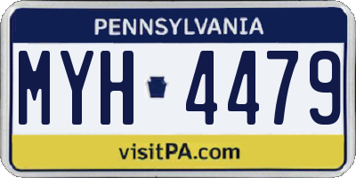 PA license plate MYH4479