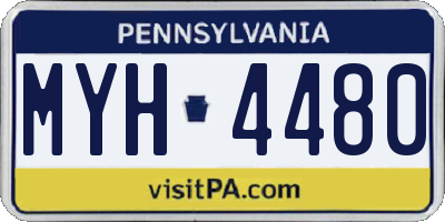 PA license plate MYH4480