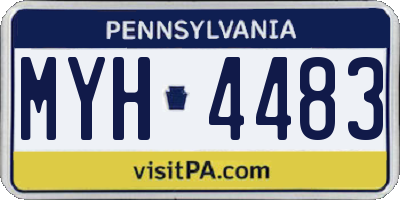 PA license plate MYH4483