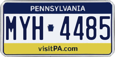 PA license plate MYH4485