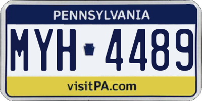 PA license plate MYH4489