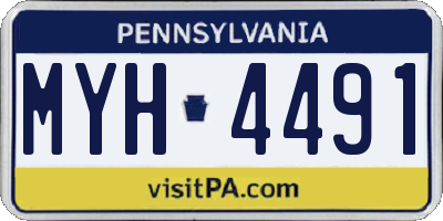 PA license plate MYH4491