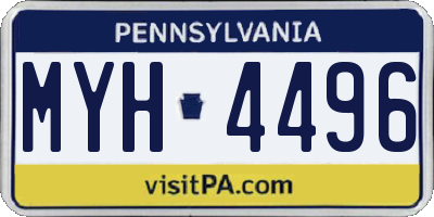 PA license plate MYH4496