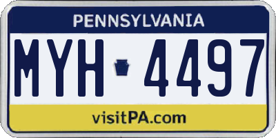 PA license plate MYH4497