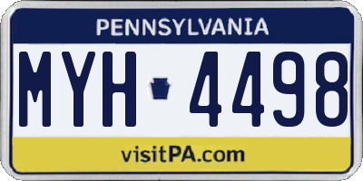 PA license plate MYH4498