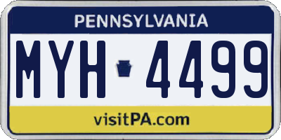 PA license plate MYH4499
