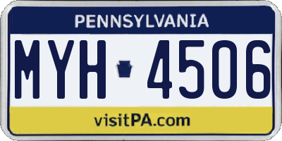 PA license plate MYH4506