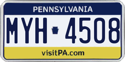 PA license plate MYH4508