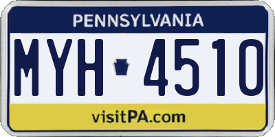 PA license plate MYH4510
