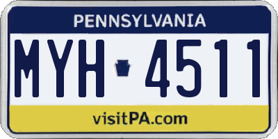 PA license plate MYH4511