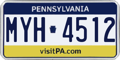 PA license plate MYH4512